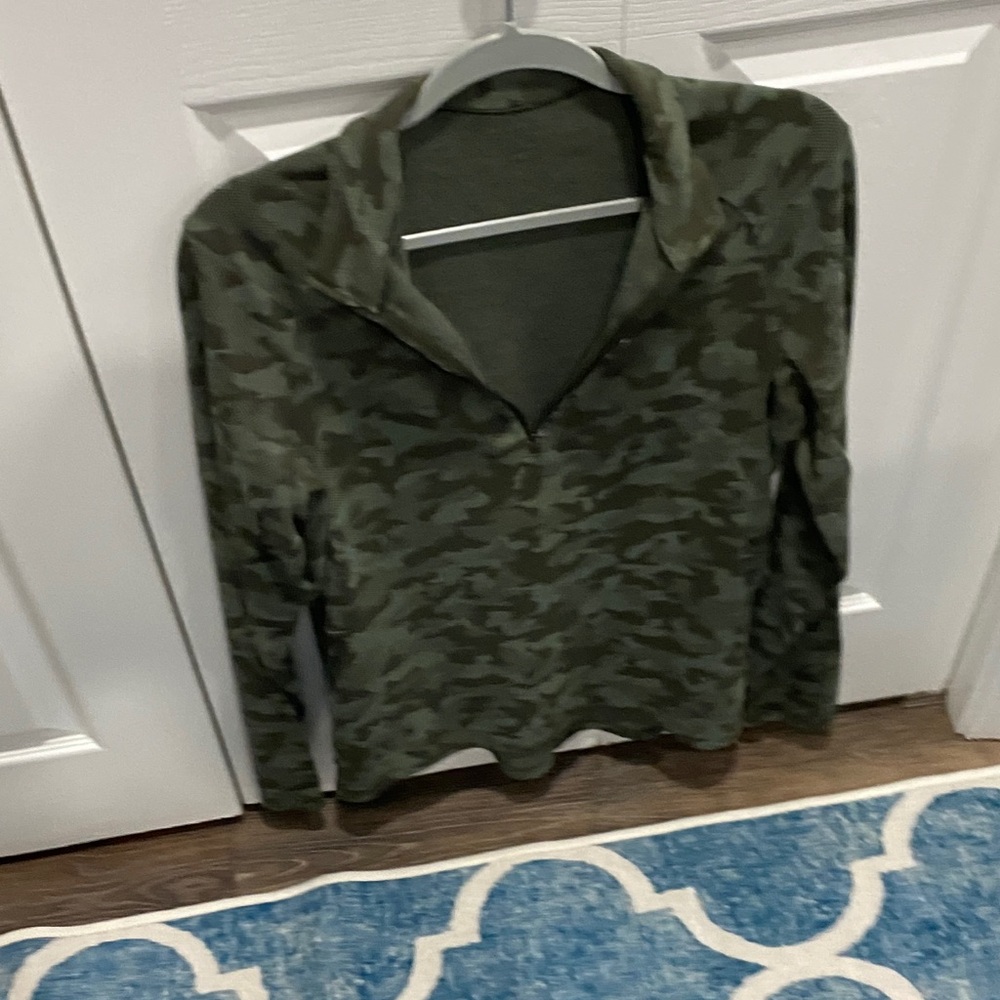Source Unknown Green Camouflage Polo Shirt